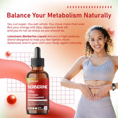 LELUMOON Ultra Berberine dropper dispensing a precise 1 mL dose for convenience.