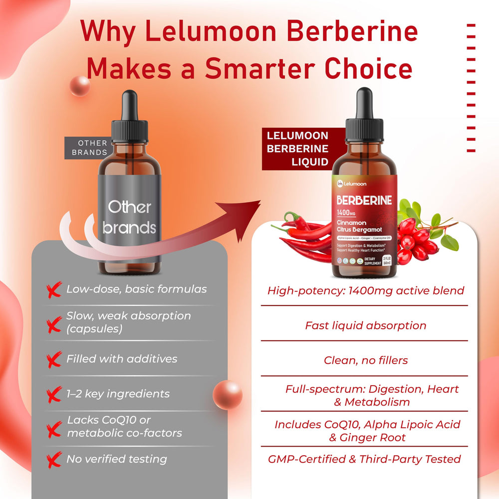 LELUMOON glass bottle on shelf emphasizing clean production quality.