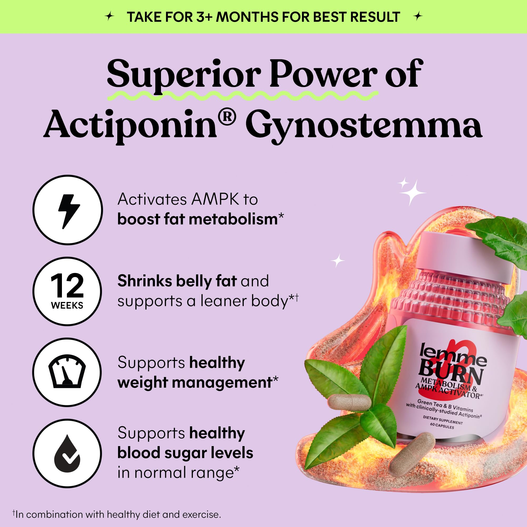 Lemme Burn capsules with vitamin B6 and B12 for energy metabolism.