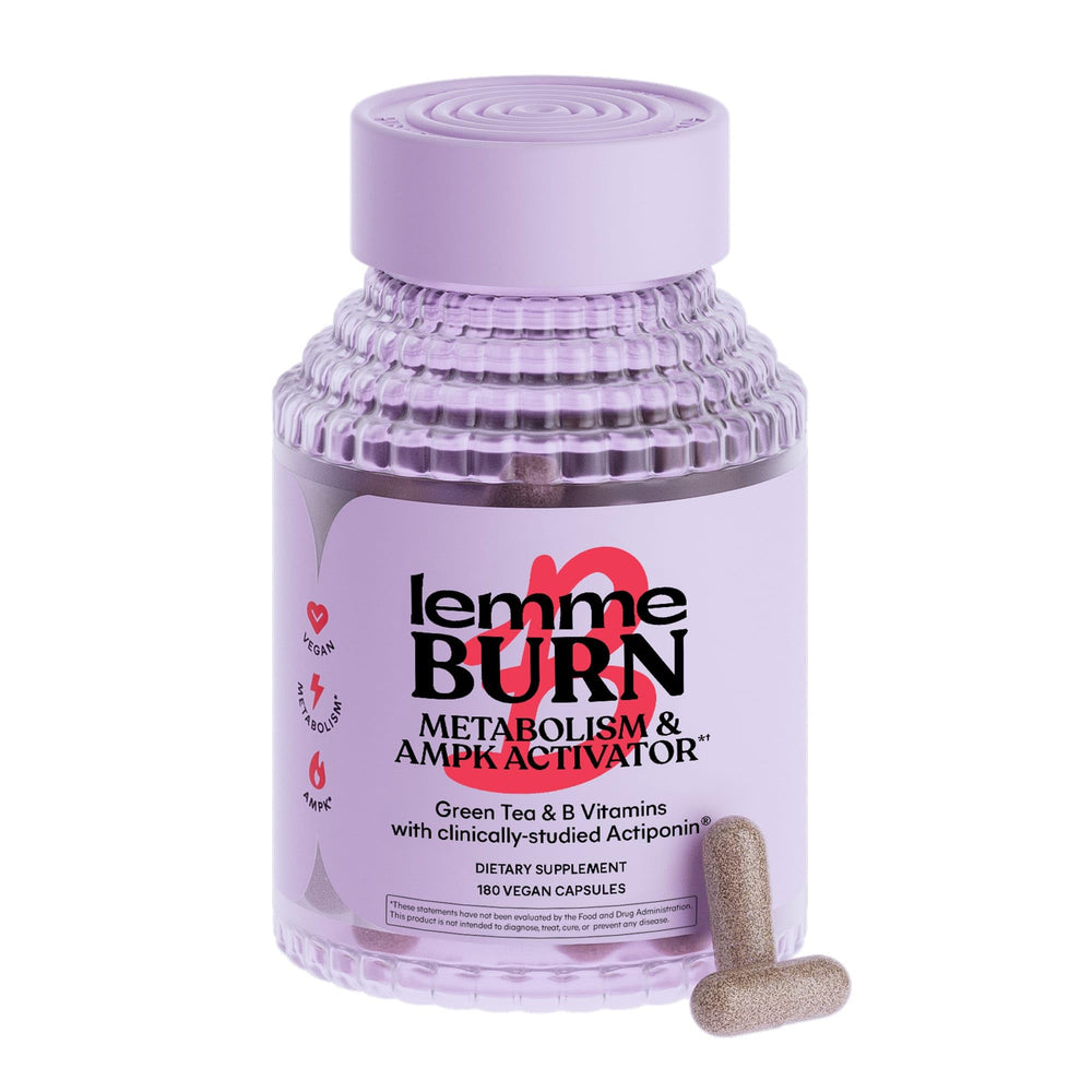 Lemme Burn bottle front view highlighting metabolism support for daily energy.
