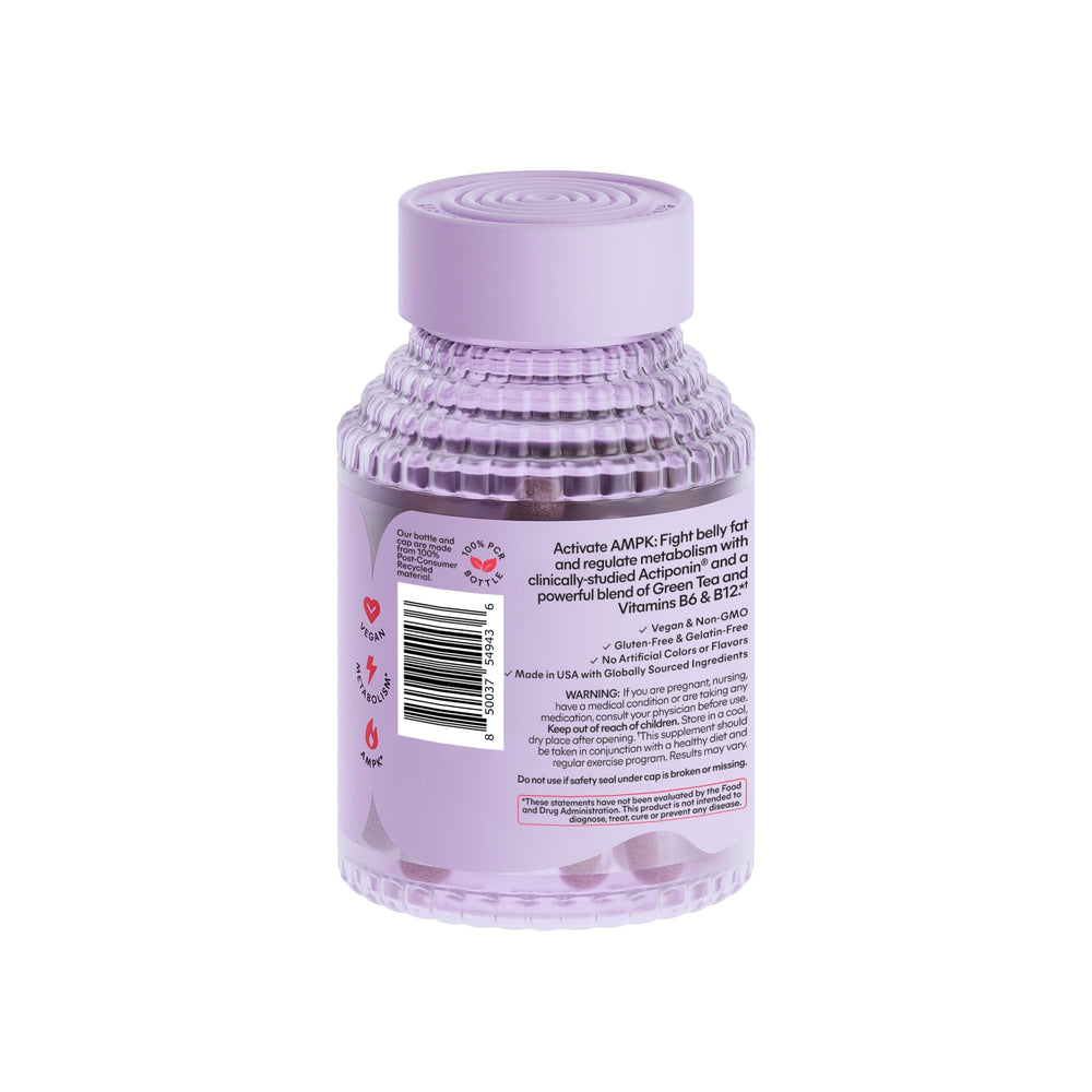 Lemme Burn bottle beside a glass of water for daily metabolism support.