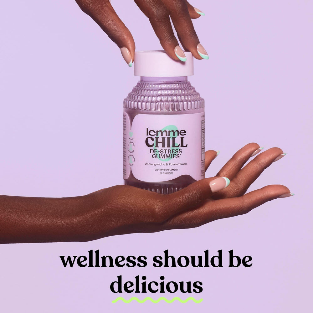 Lemme Chill bottle pour illustrating easy serving to unwind after work.