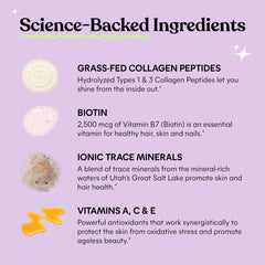 Lemme Glow ingredients label showing collagen and biotin.
