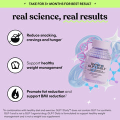 Lemme GLP-1 Daily label highlights patented ingredients and clean formulation.