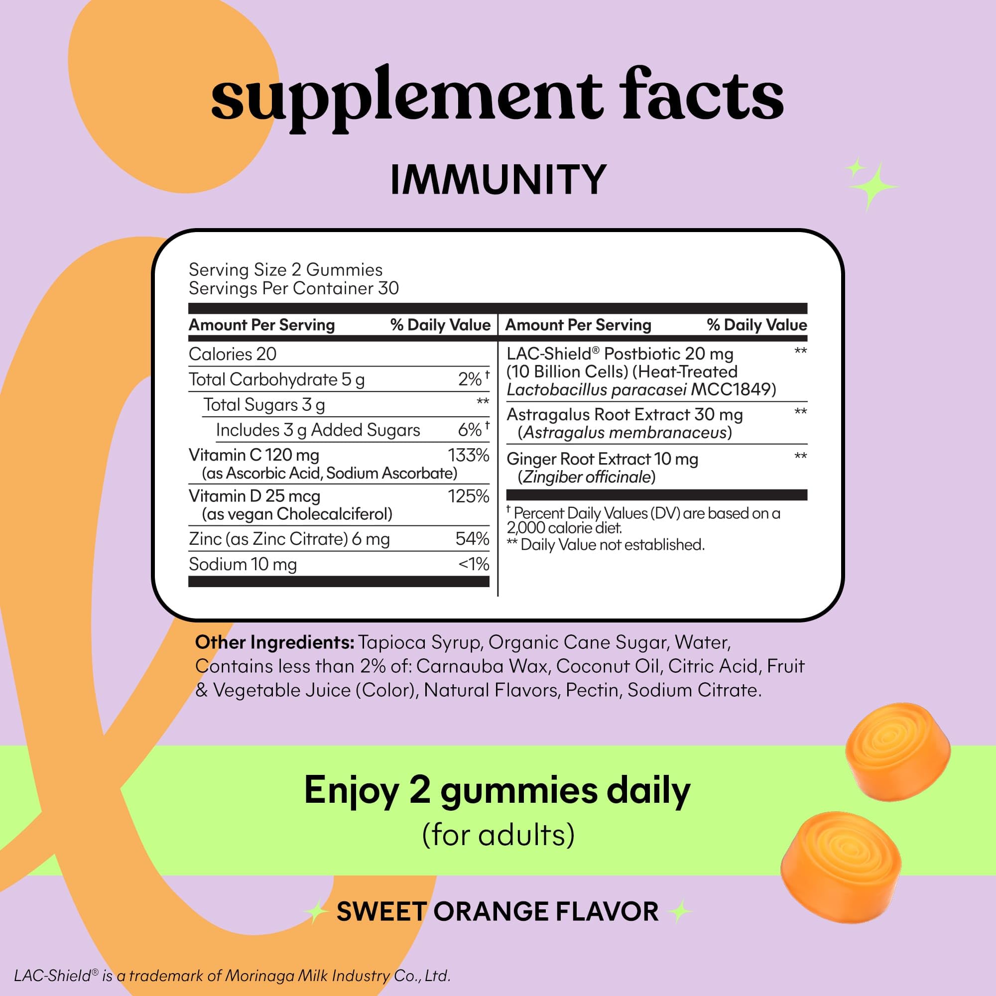 Lemme Immunity Postbiotic Gummies dissolved texture suggests smooth, pleasant orange flavor.