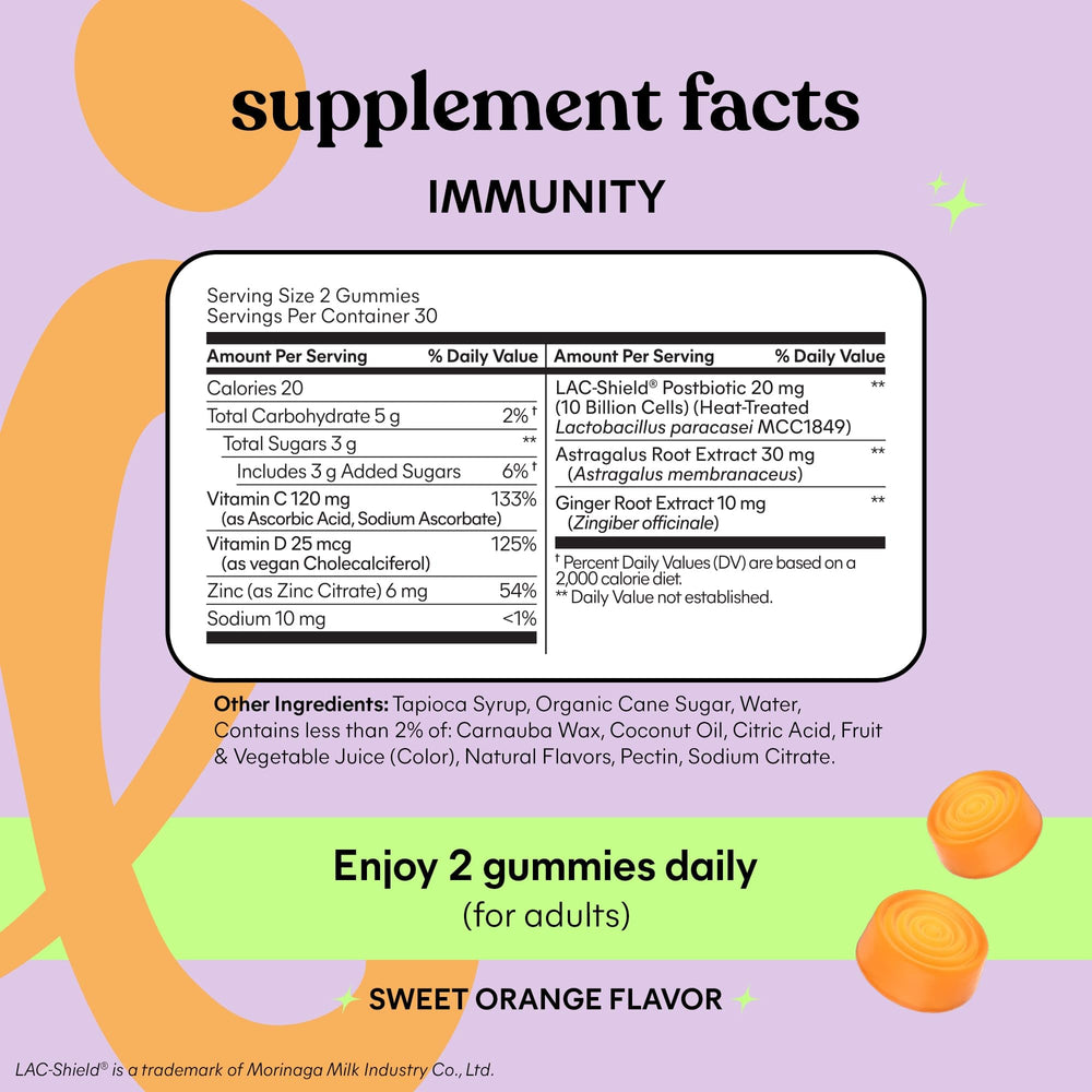 Lemme Immunity Postbiotic Gummies dissolved texture suggests smooth, pleasant orange flavor.