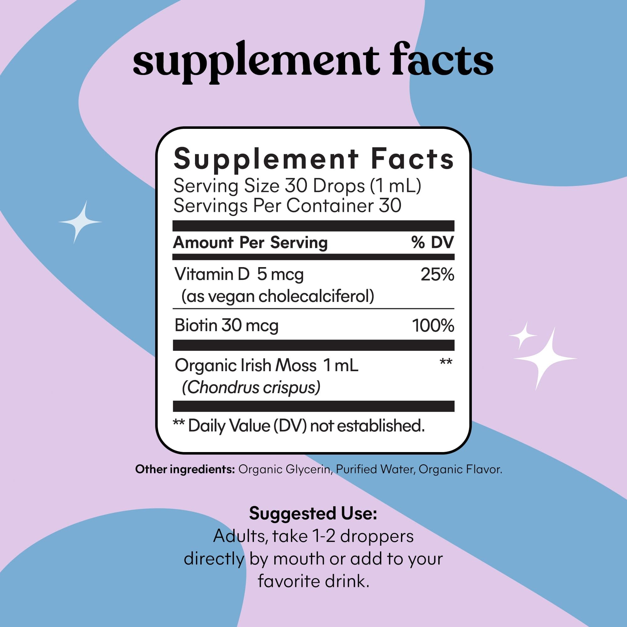 Lemme Irish Sea Moss liquid drops in glass showing honey flavor and ease