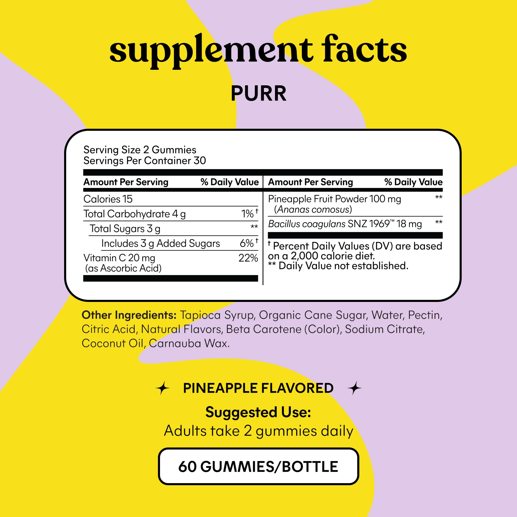 Lemme Purr SNZ-1969 probiotic seal signals clinically studied vaginal health support.