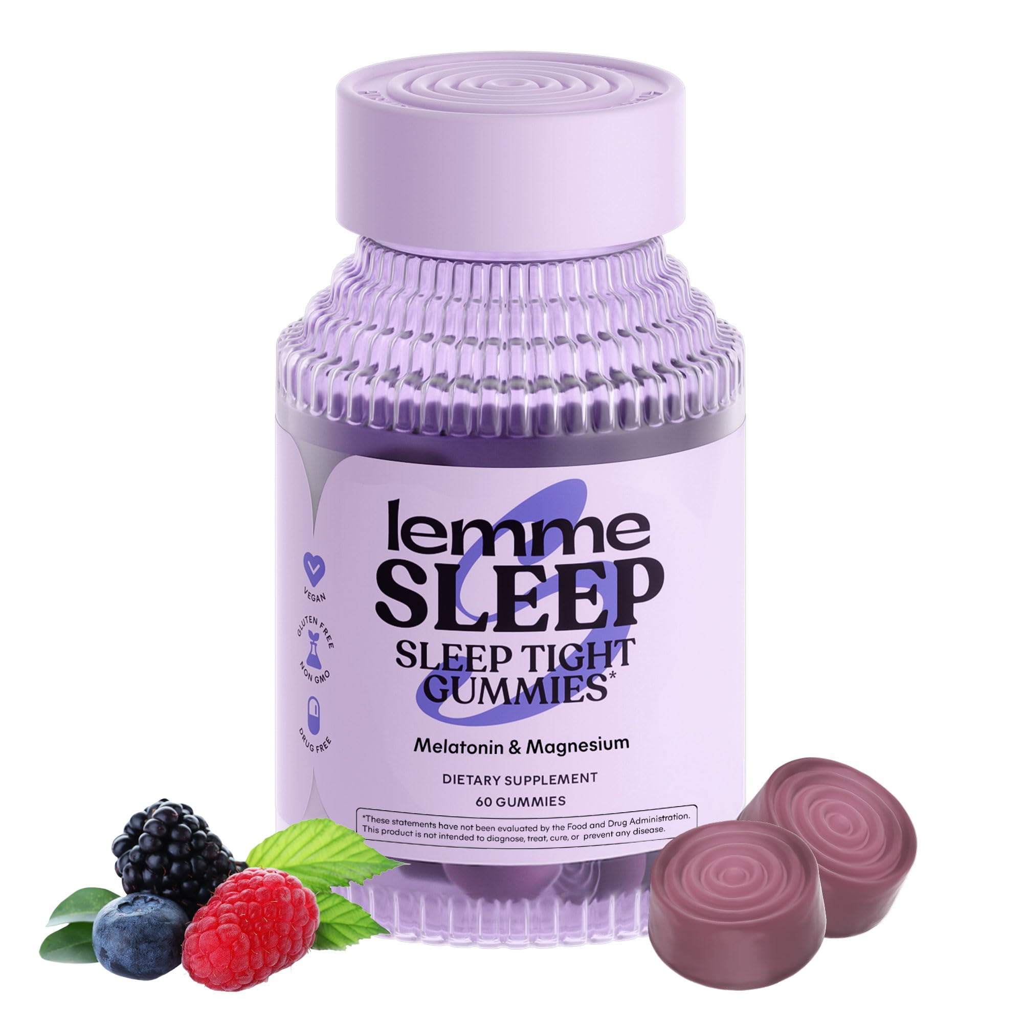 Lemme Sleep Gummies bottle with berry flavor for a calm nightly routine.
