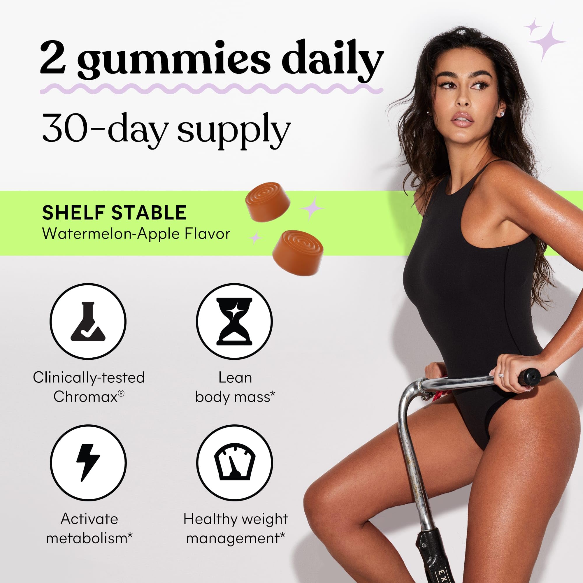 Lemme Tone ingredients icons highlight chromium, B12, and apple cider vinegar.