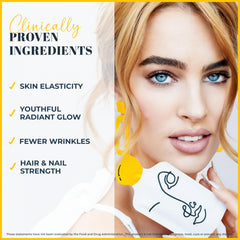 Collagen in a glass ready to refresh skin, hair, and gut with citrus notes.