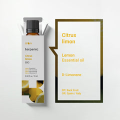 Lemon essential oil skincare application balances oil and complexion.
