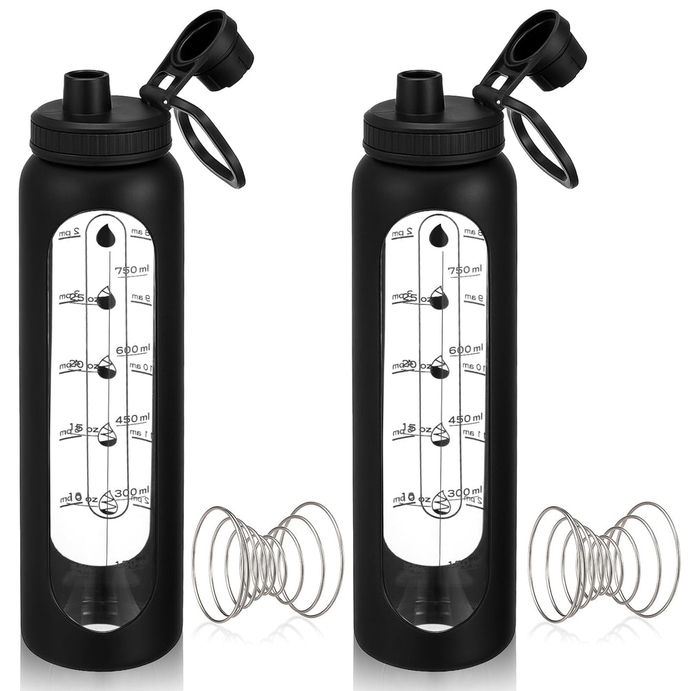 LemonRoad two-pack 34oz glass shaker bottles ready for gym use