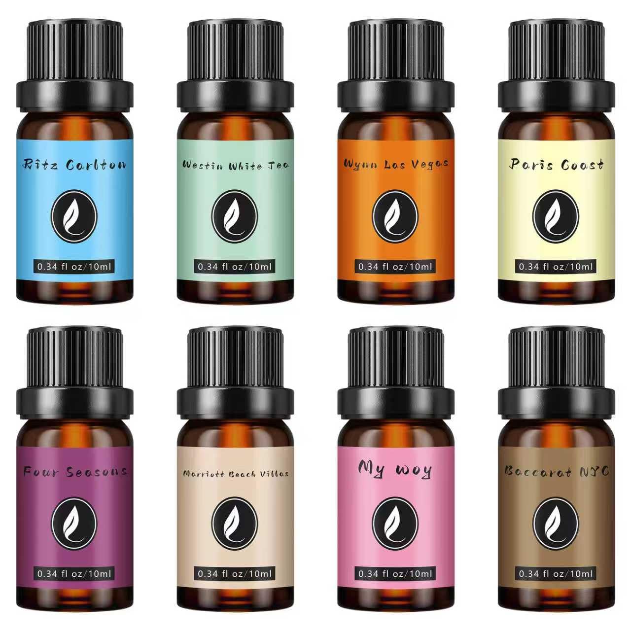 LEMPFE Hotel Diffuser Oil Discovery Kit eight 10ml amber bottles for home spa ambiance