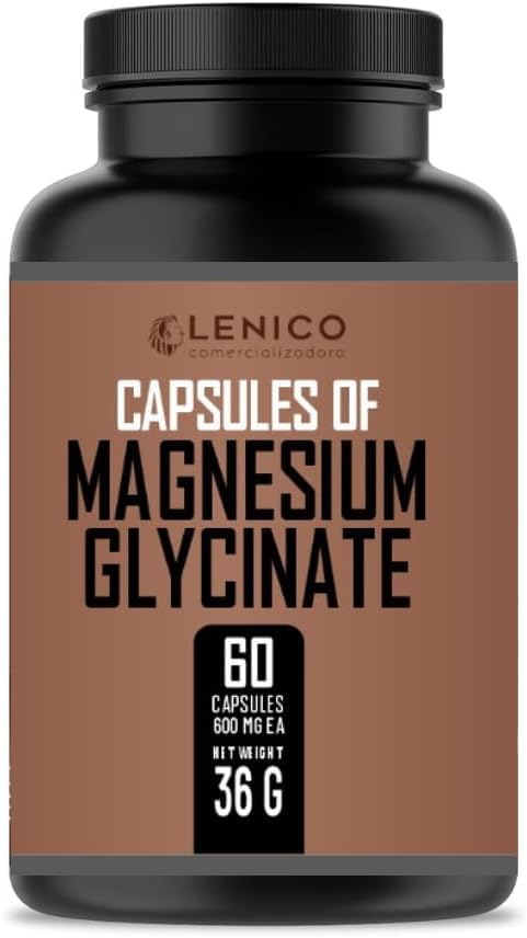 Lenico Magnesium Glycinate capsules close-up highlighting high absorption formula
