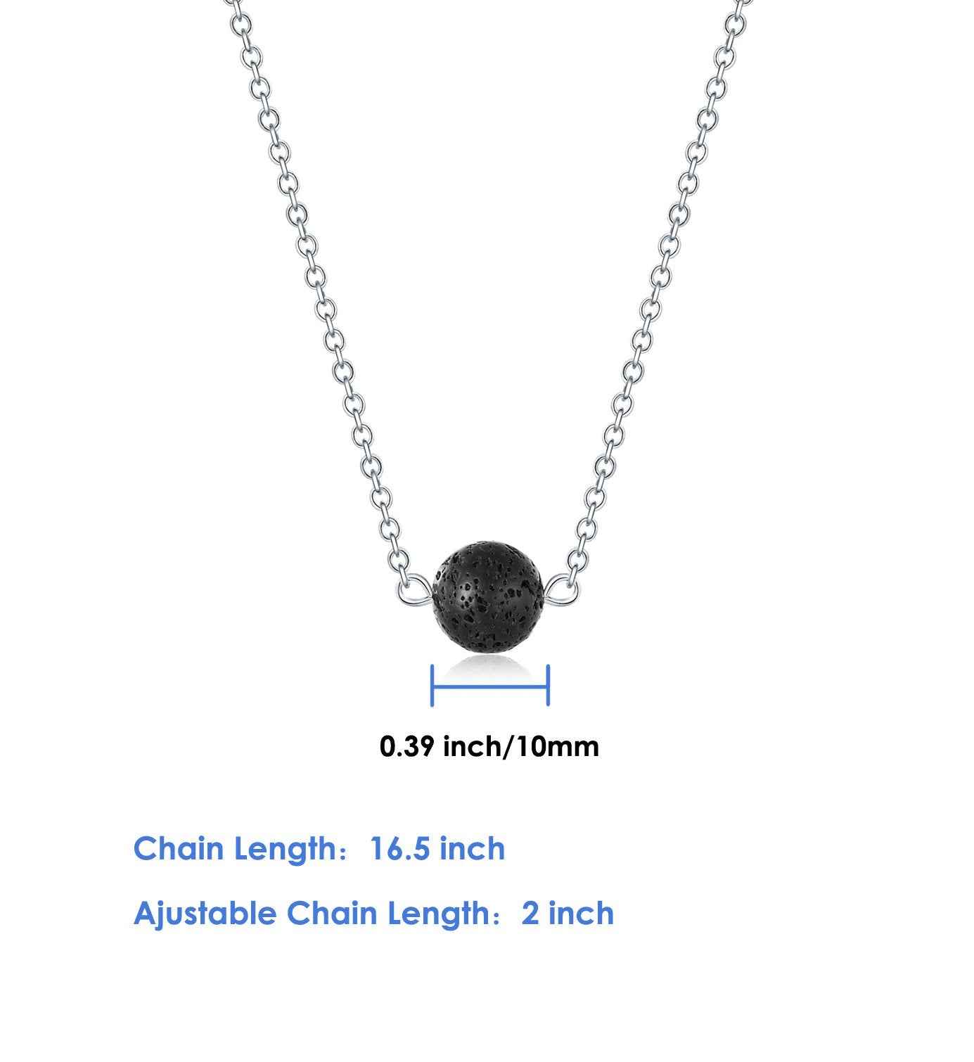 Lenoup lava bead pendant detail on 16.5-inch O-chain highlights adjustable length.