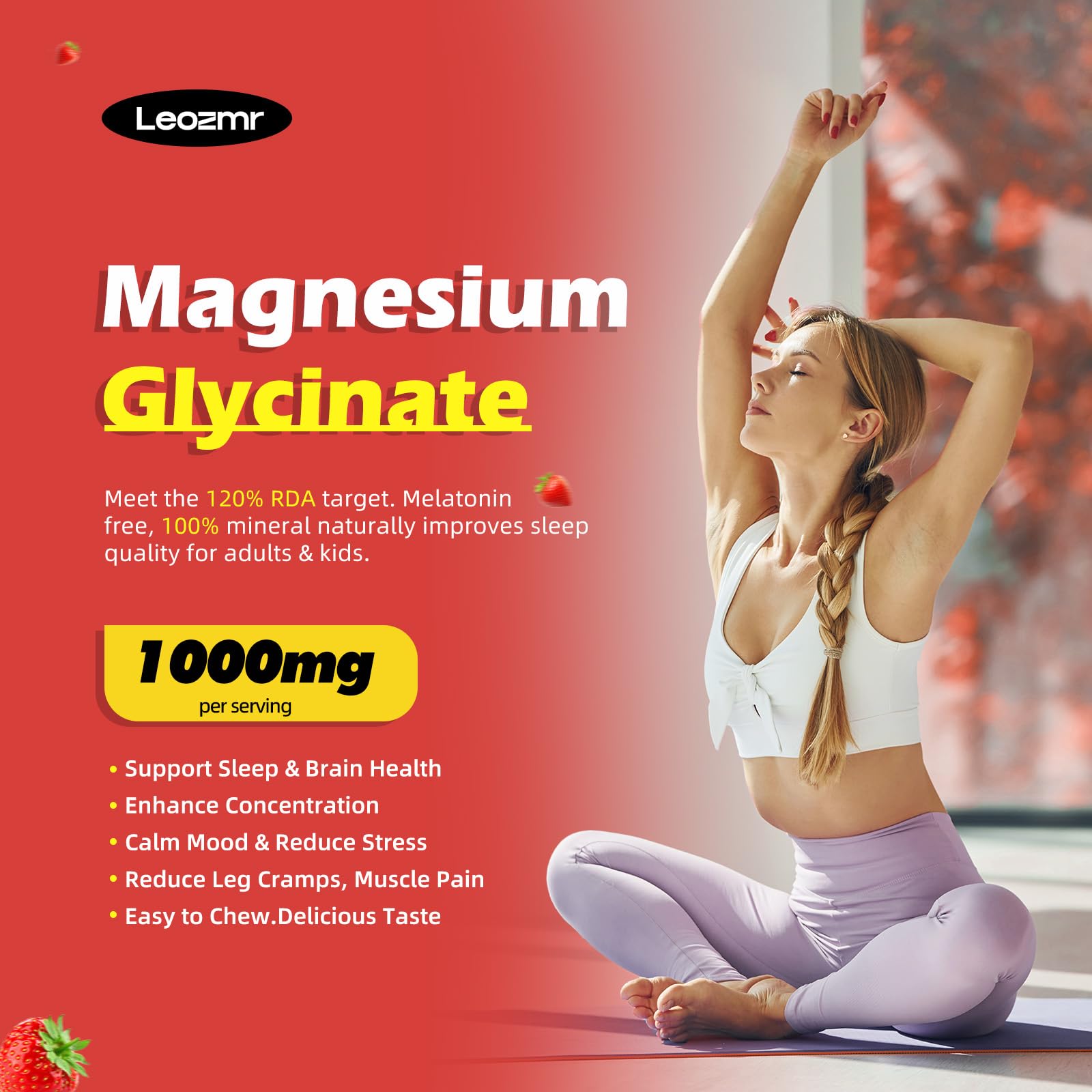 Leozmr gummies close-up shows soft texture for easy chewing and flavor
