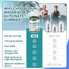 Leozmr magnesium glycinate gummies sugar-free badge highlighting vegan-friendly formula