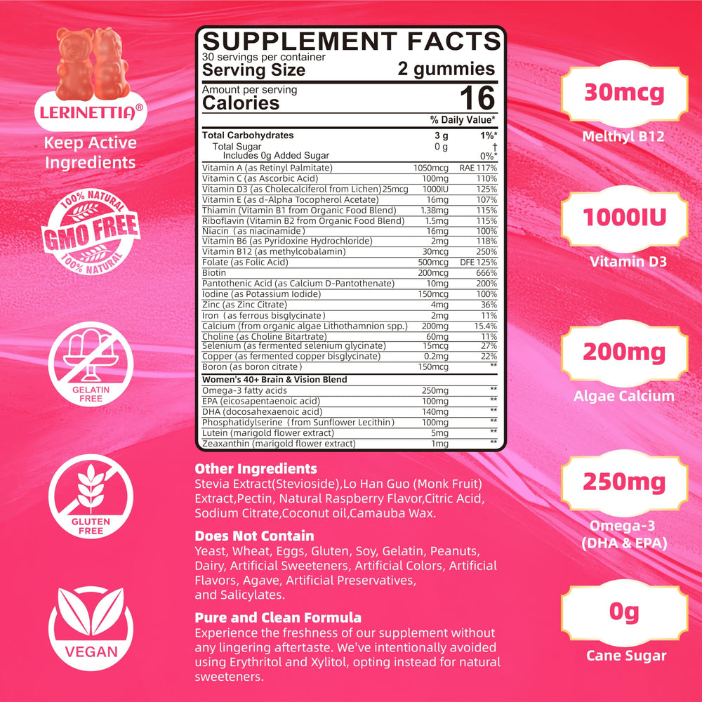 Close‑up of Lerinettia gummies highlighting texture for everyday use.