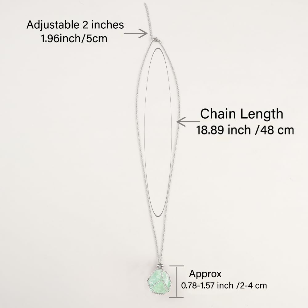LERSUSI crystal cage holder necklace showcases fluorite with a sleek minimalist vibe.