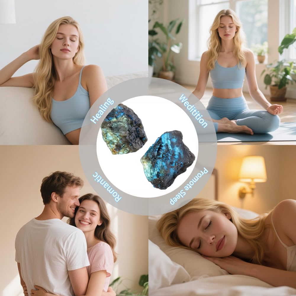 LERSUSI Labradorite meditation garden decor stone enhancing ambience