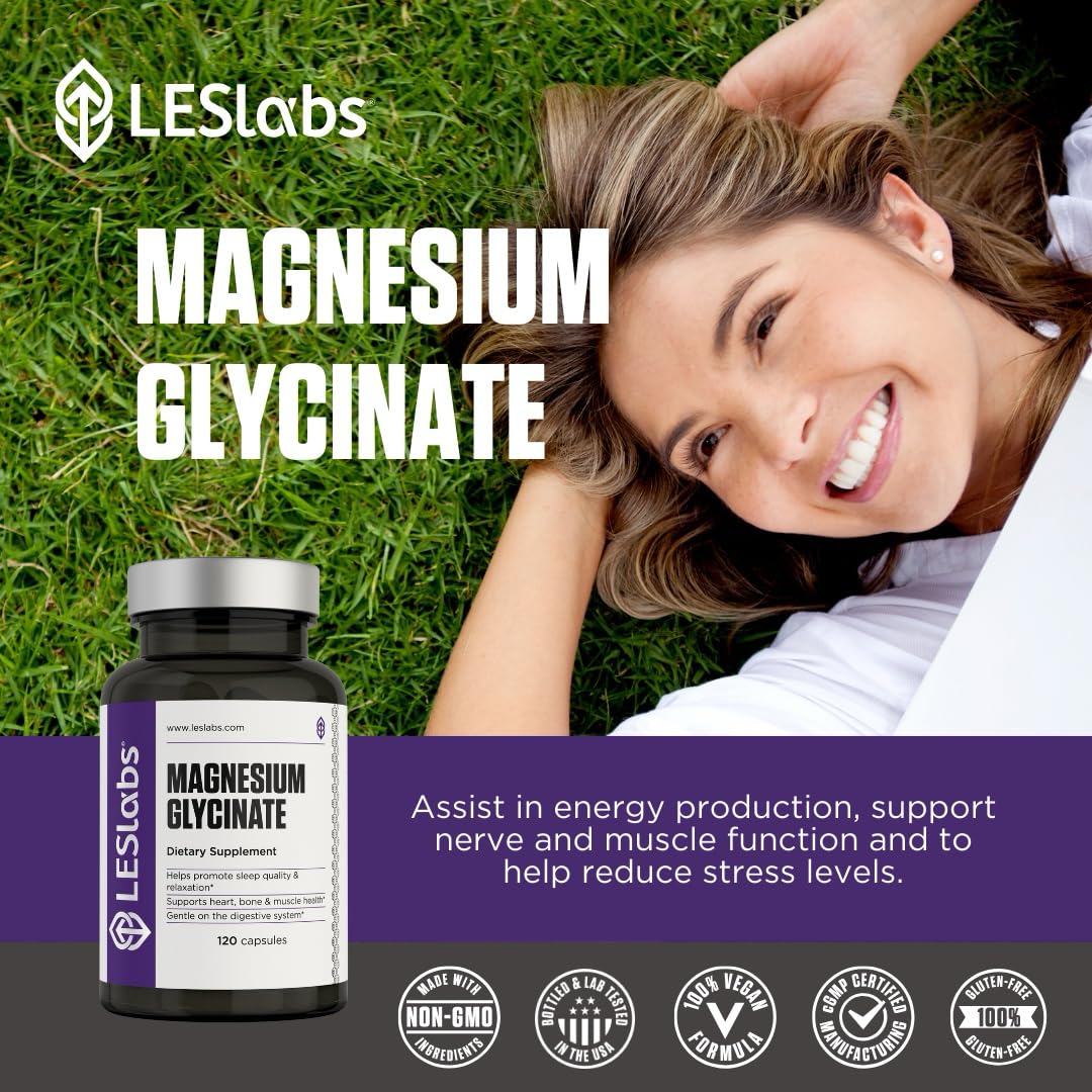 LES Labs Magnesium Glycinate supports muscle and nerve function for daily activity