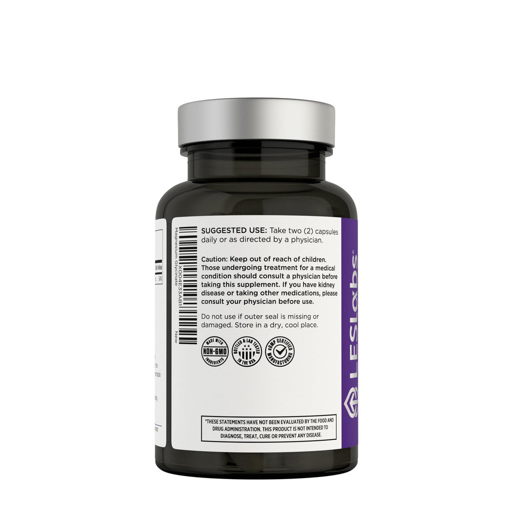 LES Labs Magnesium Glycinate promotes restful sleep in a calming nightly routine