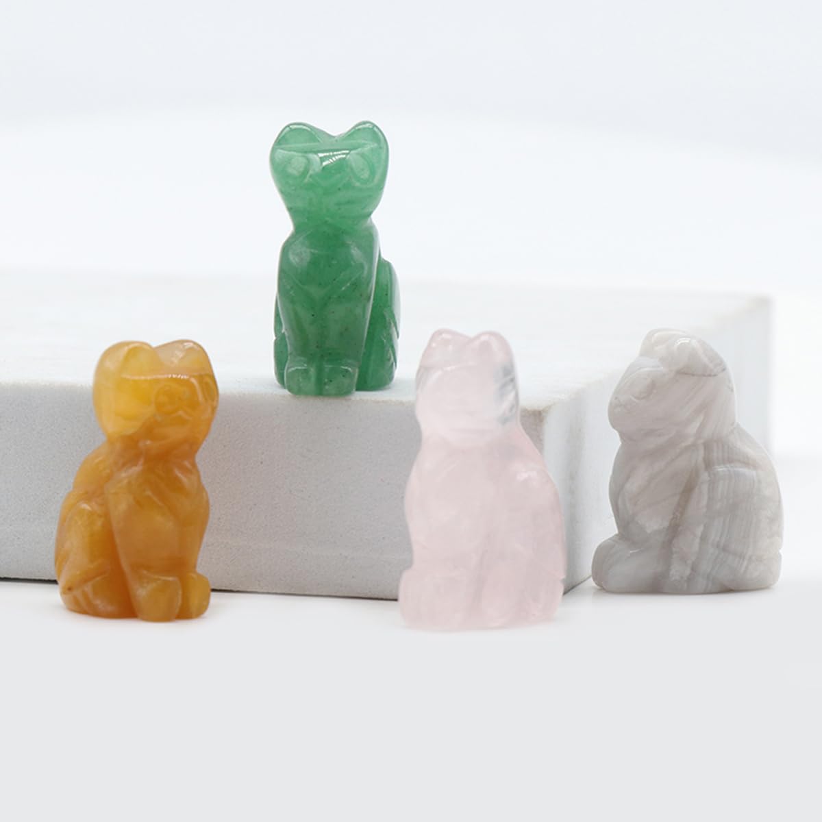 LE SKY cat shape worry stone in hand for calming touch and meditation