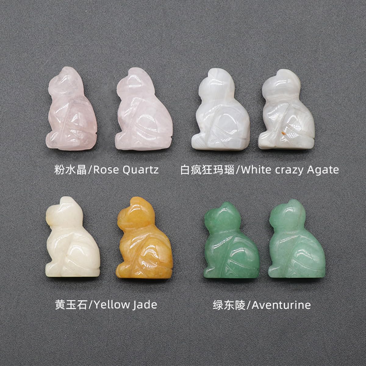 LE SKY cat shape worry stone with polished finish for pocket stress relief