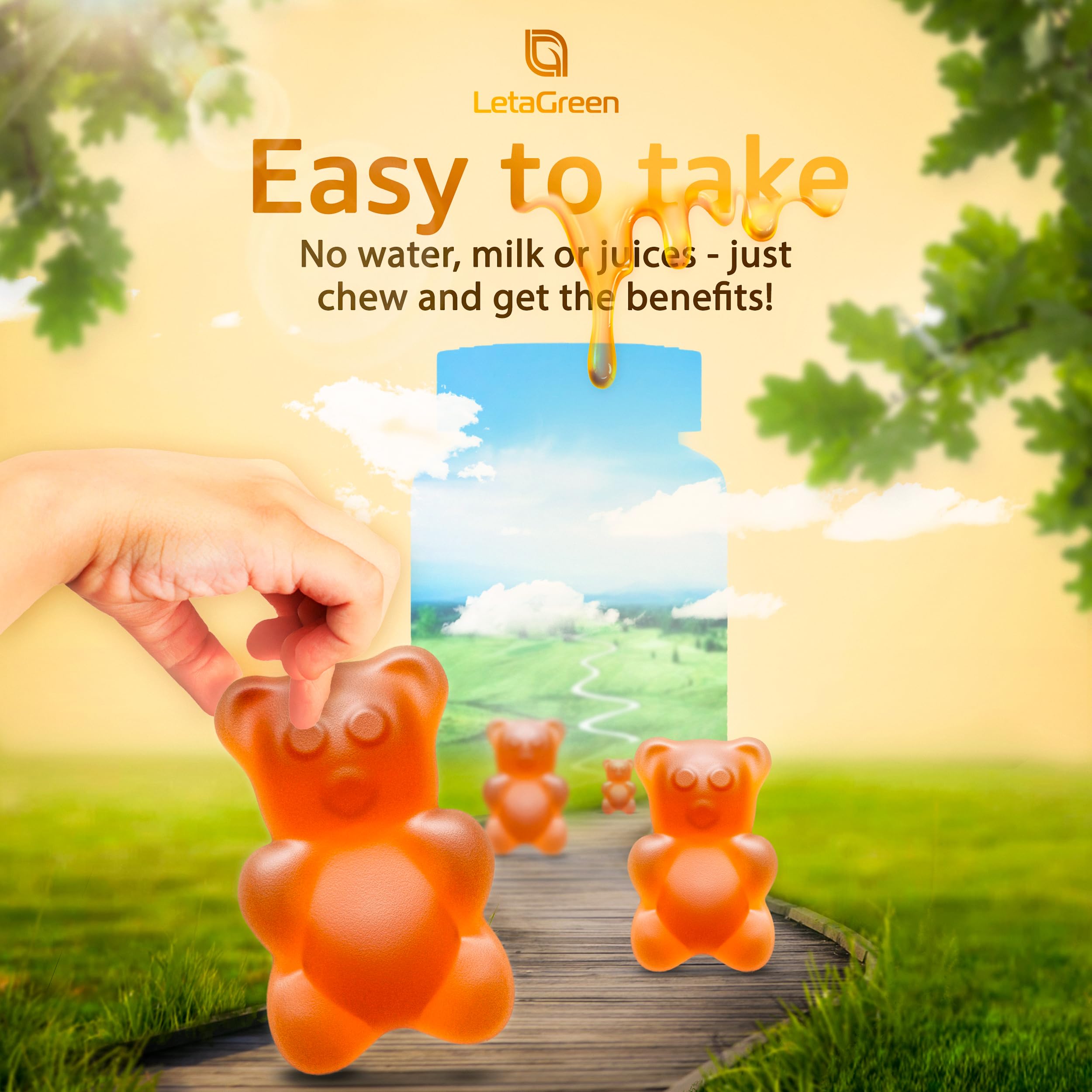 On-the-go LetaGreen gummies pack for convenient daily use.