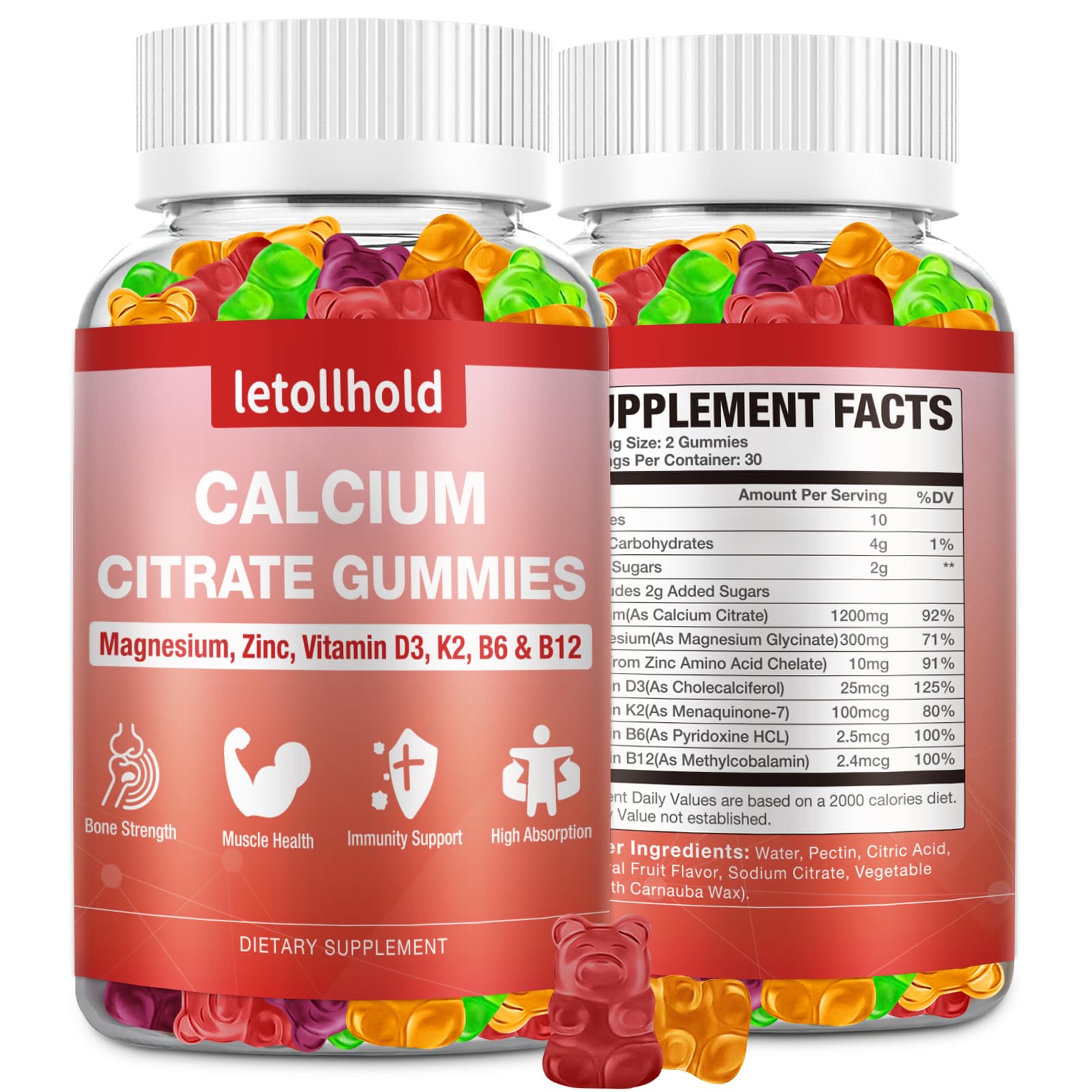 Letollhold gummies close-up showing chewy texture and vibrant color
