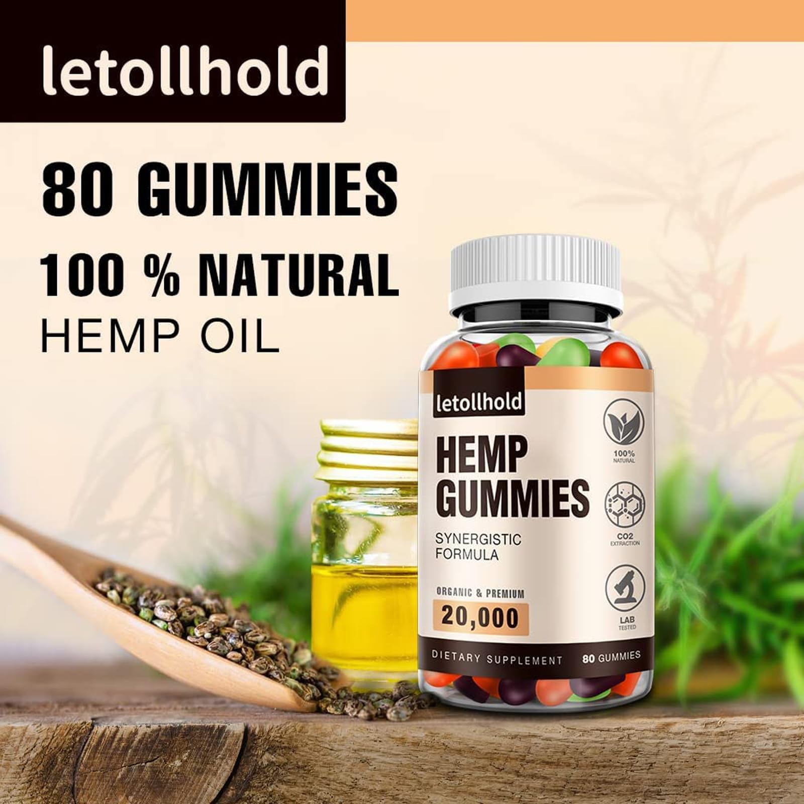 Close-up of Letollhold gummies showing texture for daily comfort