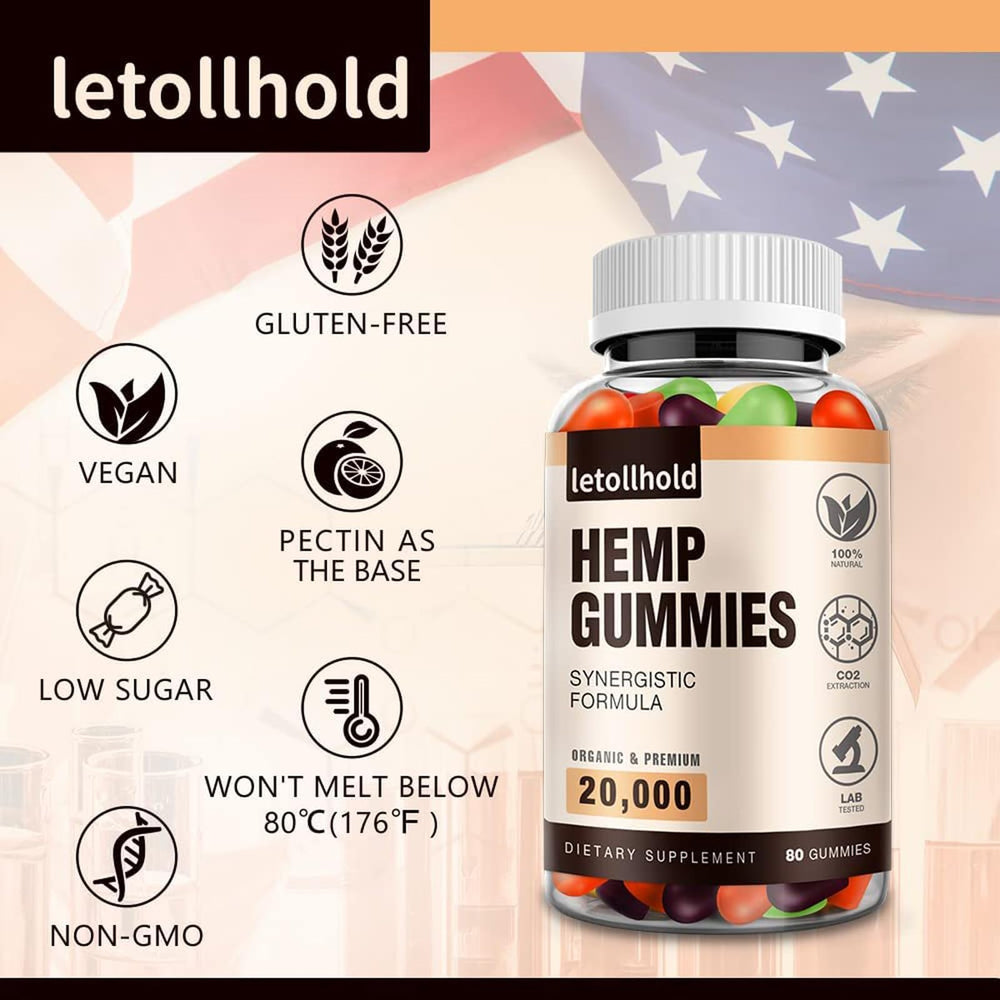 Letollhold gummies label highlights natural hemp ingredients for clean wellness