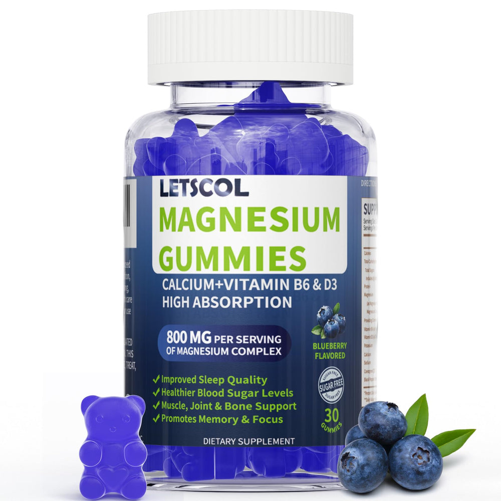 LETSCOL Magnesium Glycinate Gummies bottle for calming nightly routine.