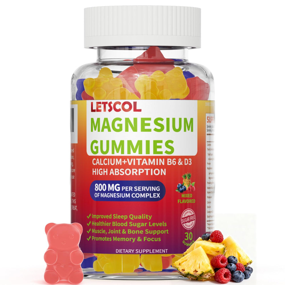 LETSCOL Magnesium Glycinate Gummies bottle for daily calm and rest.