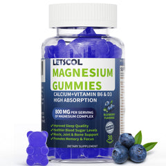 LETSCOL Magnesium Glycinate Gummies bottle for calming nightly routine.