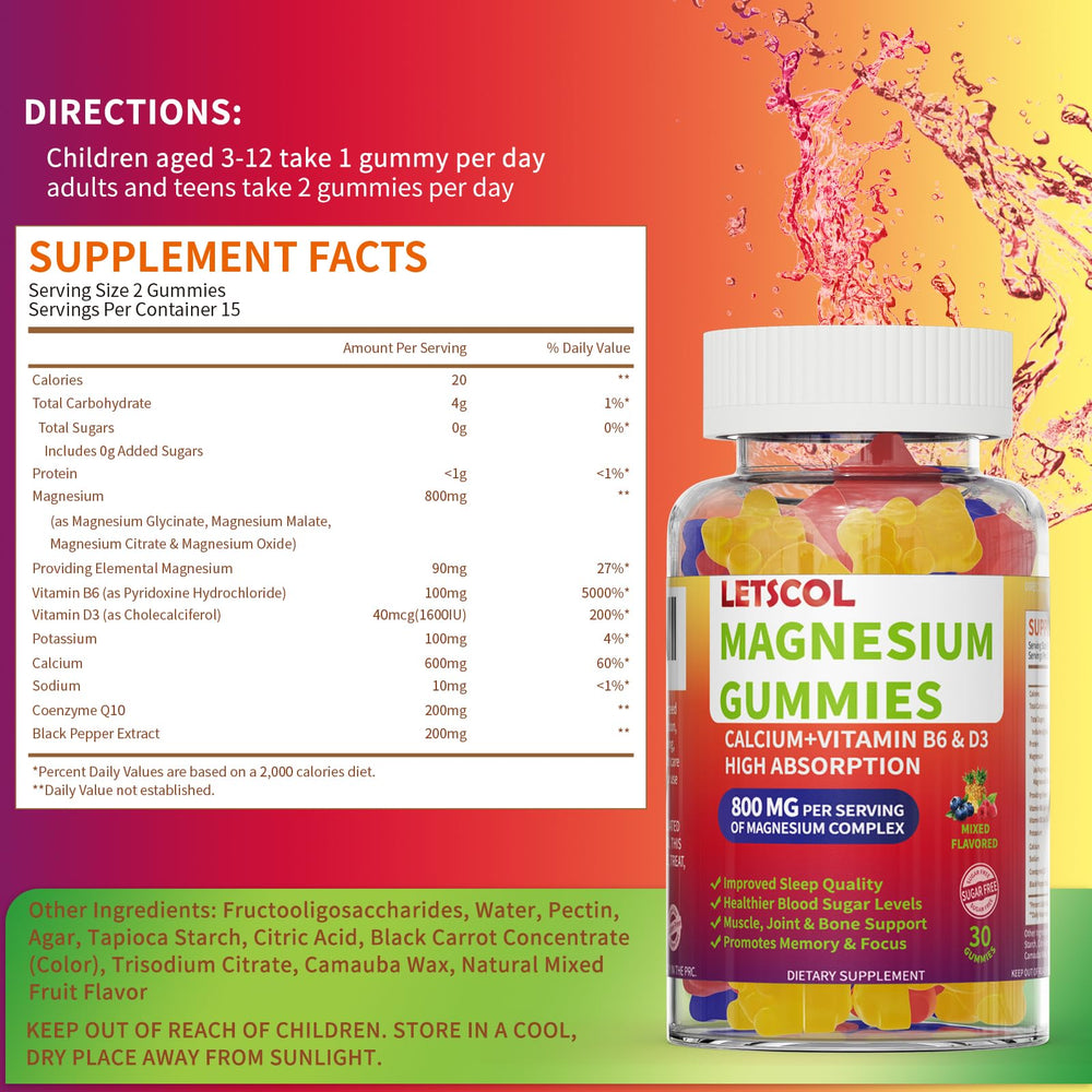 LETSCOL gummies close-up showing fruity texture for relaxation.