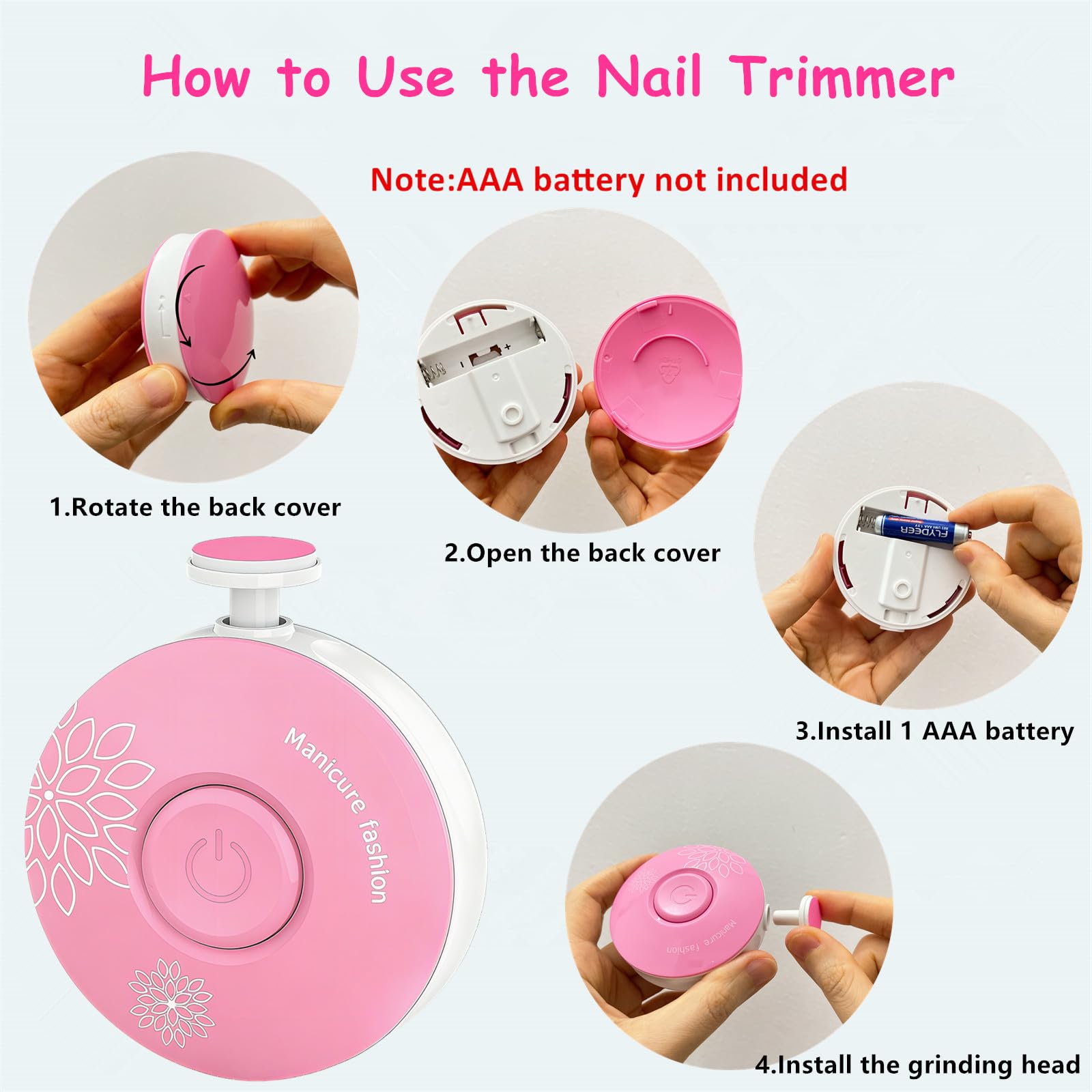 LETUENMI safe grinding heads gently shape delicate nails.