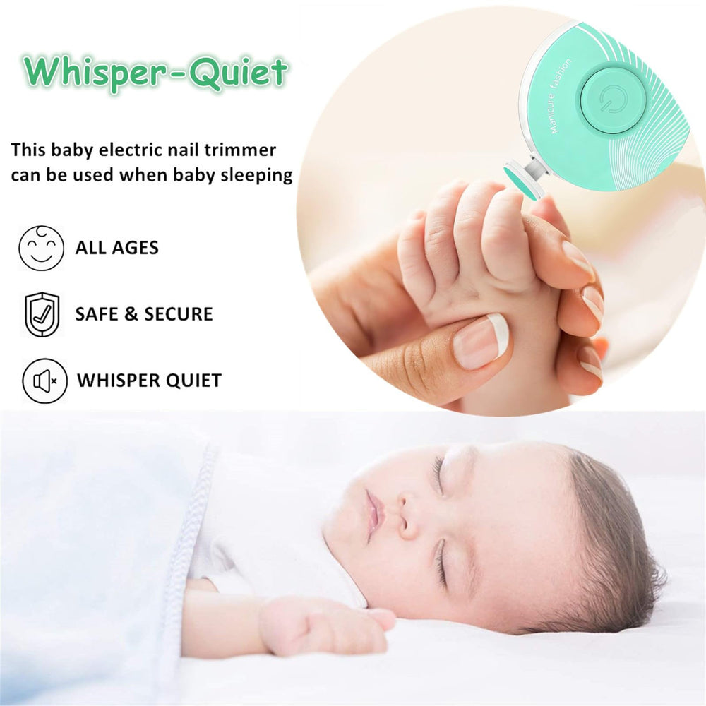 Letuenmi electric baby nail trimmer quiet operation during nap time.