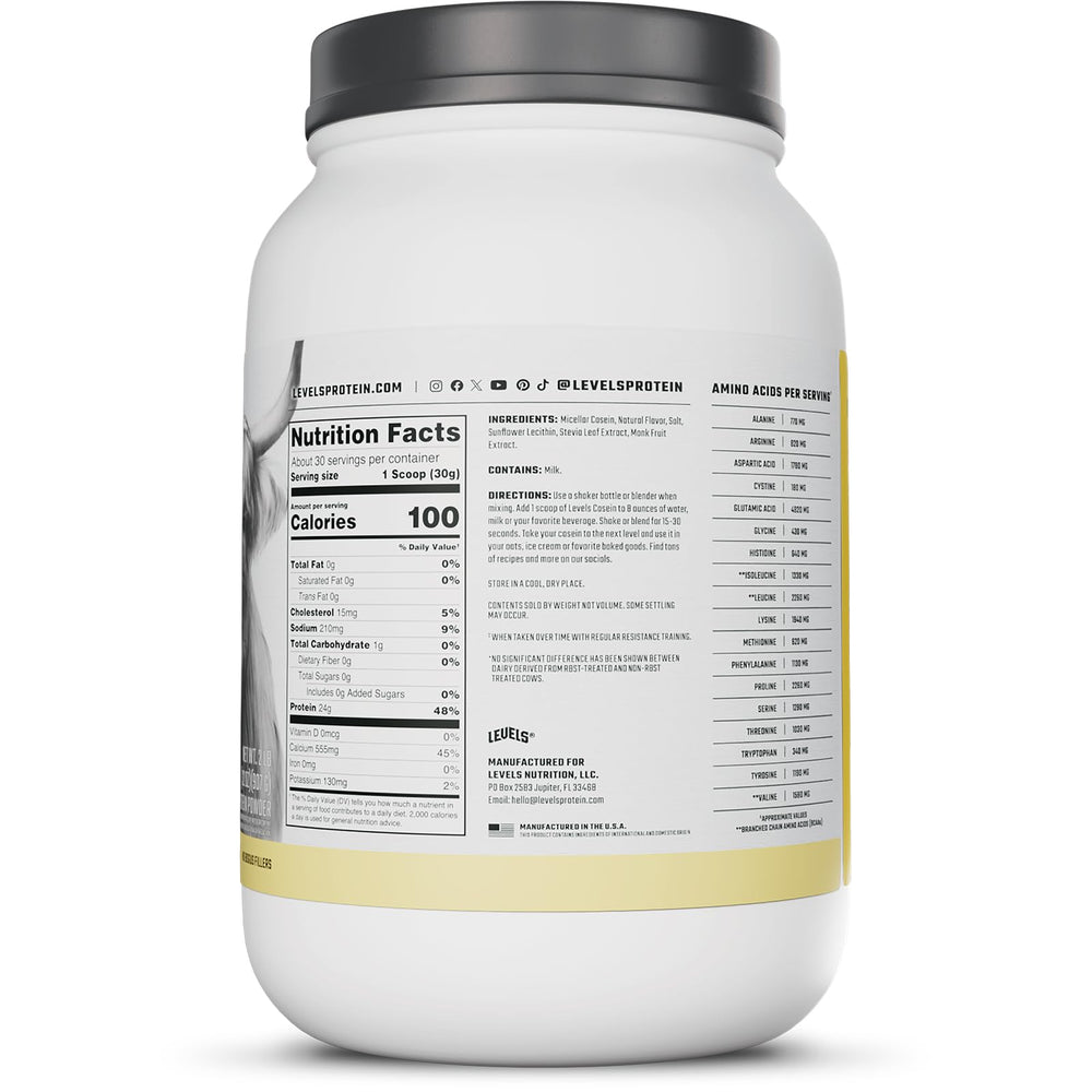 Non-GMO sunflower lecithin blend in Levels Casein formula.