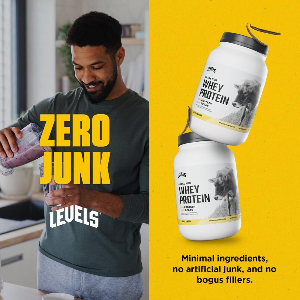 Vanilla Bean flavor detail on Levels Casein label.