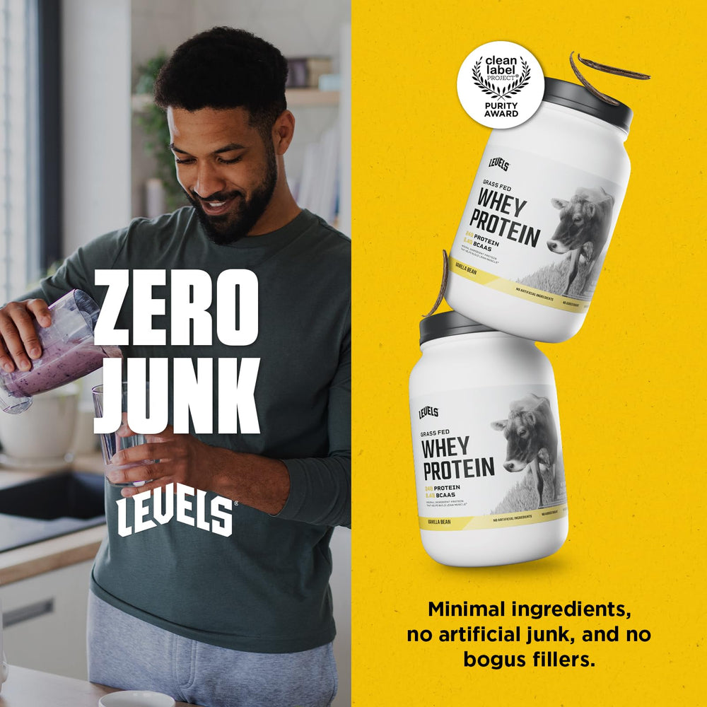 Levels Whey concentrate close-up highlighting high-quality protein