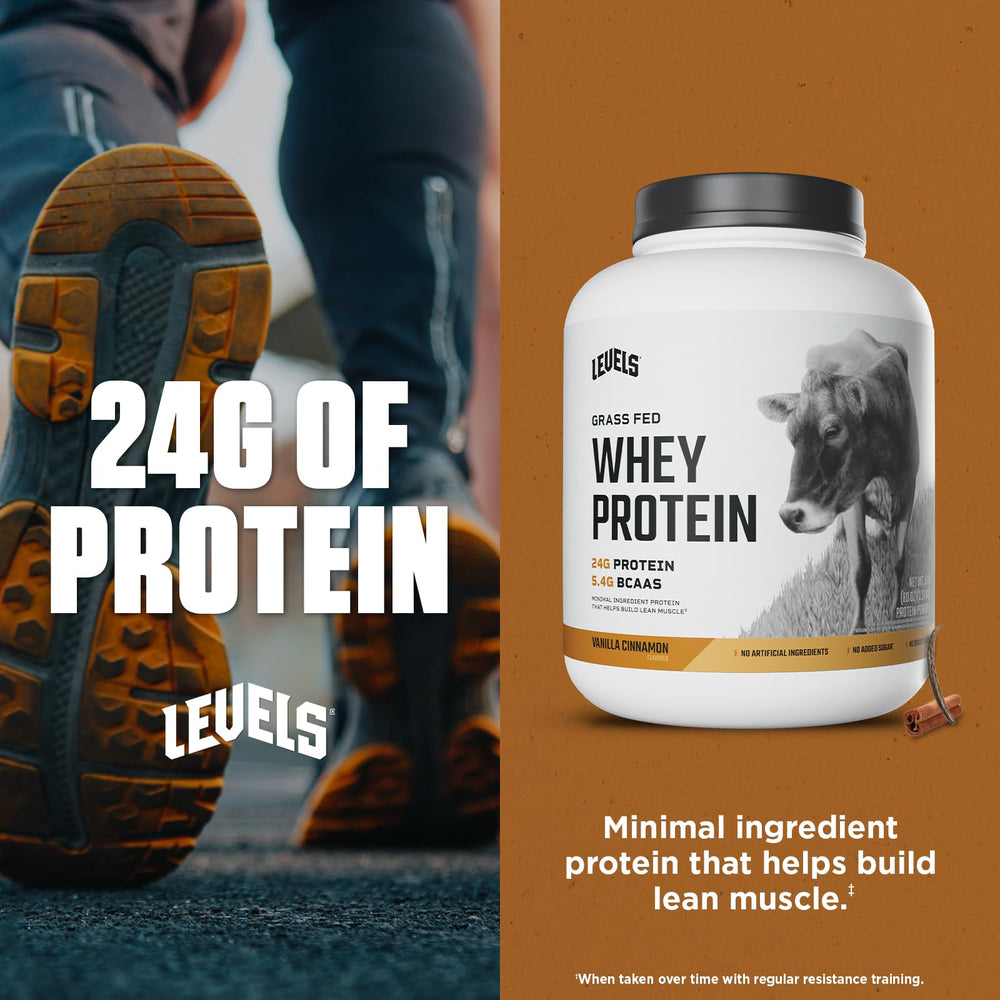 Label highlights grass-fed dairy and clean ingredients for trusted nutrition.