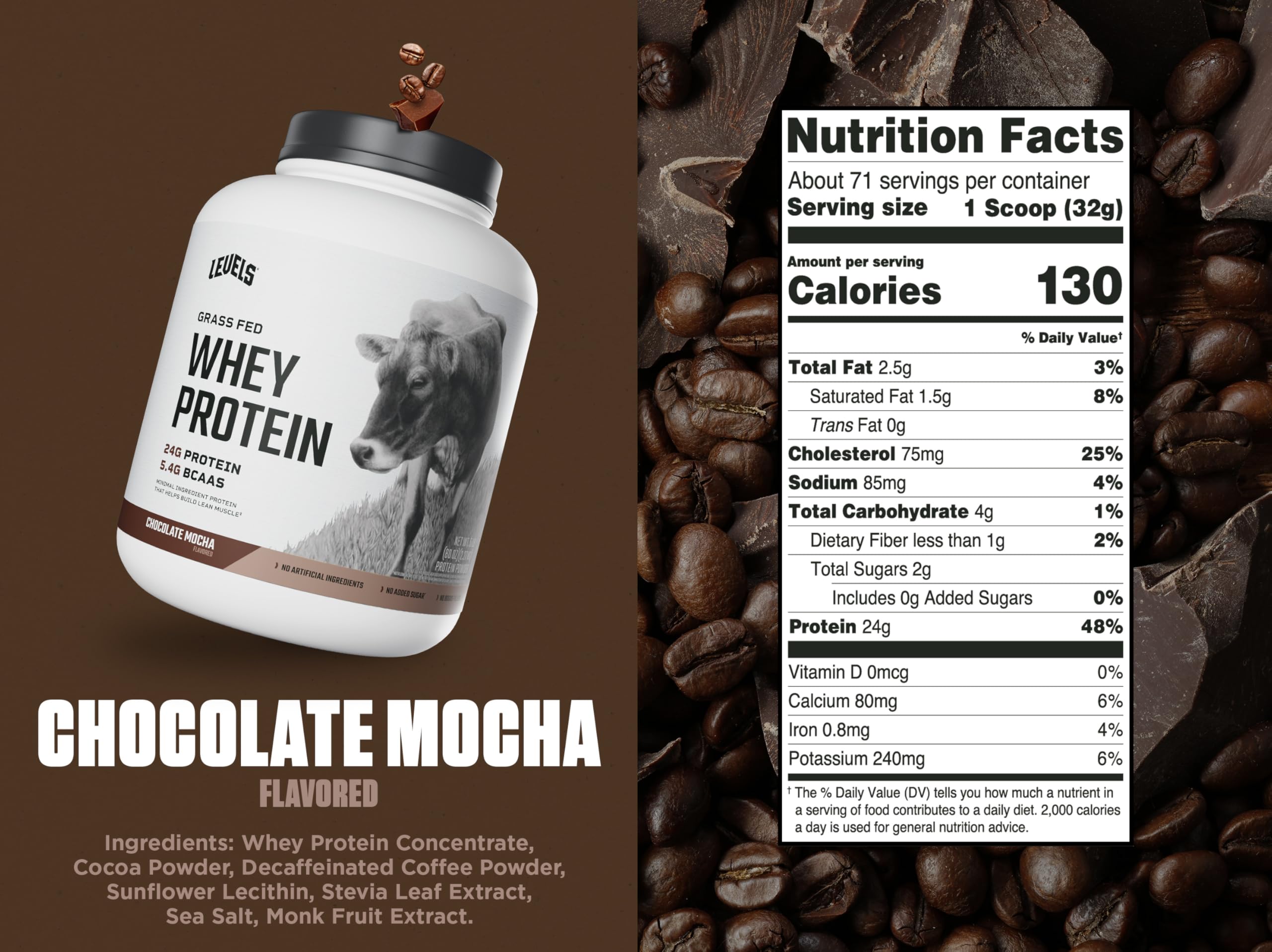 Levels Whey Protein cup after mixing shows creamy texture