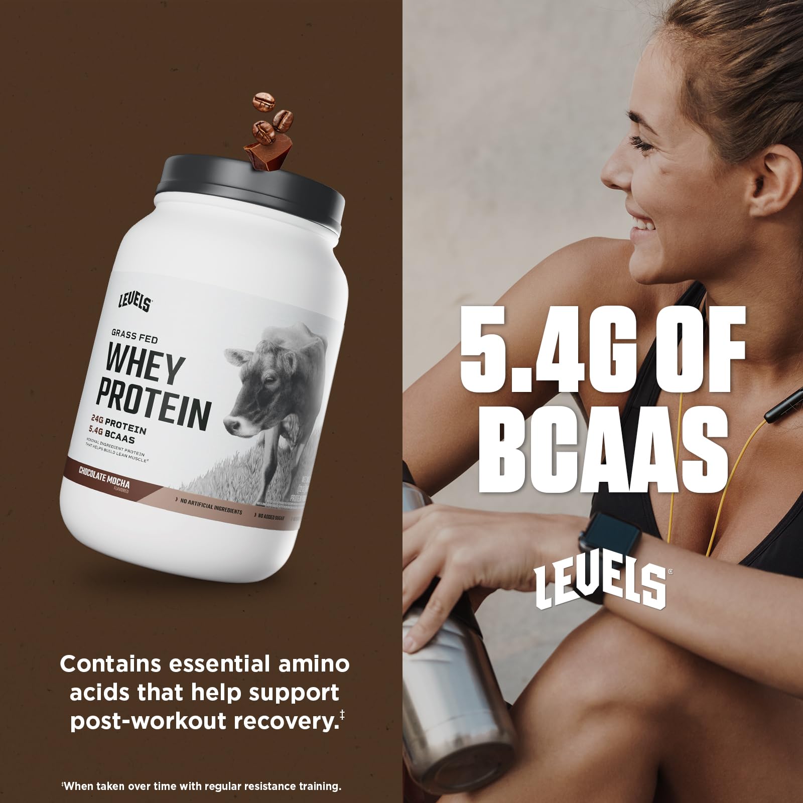 Levels Grass Fed Dairy USA badge signaling high-quality, hormone-free milk origins.