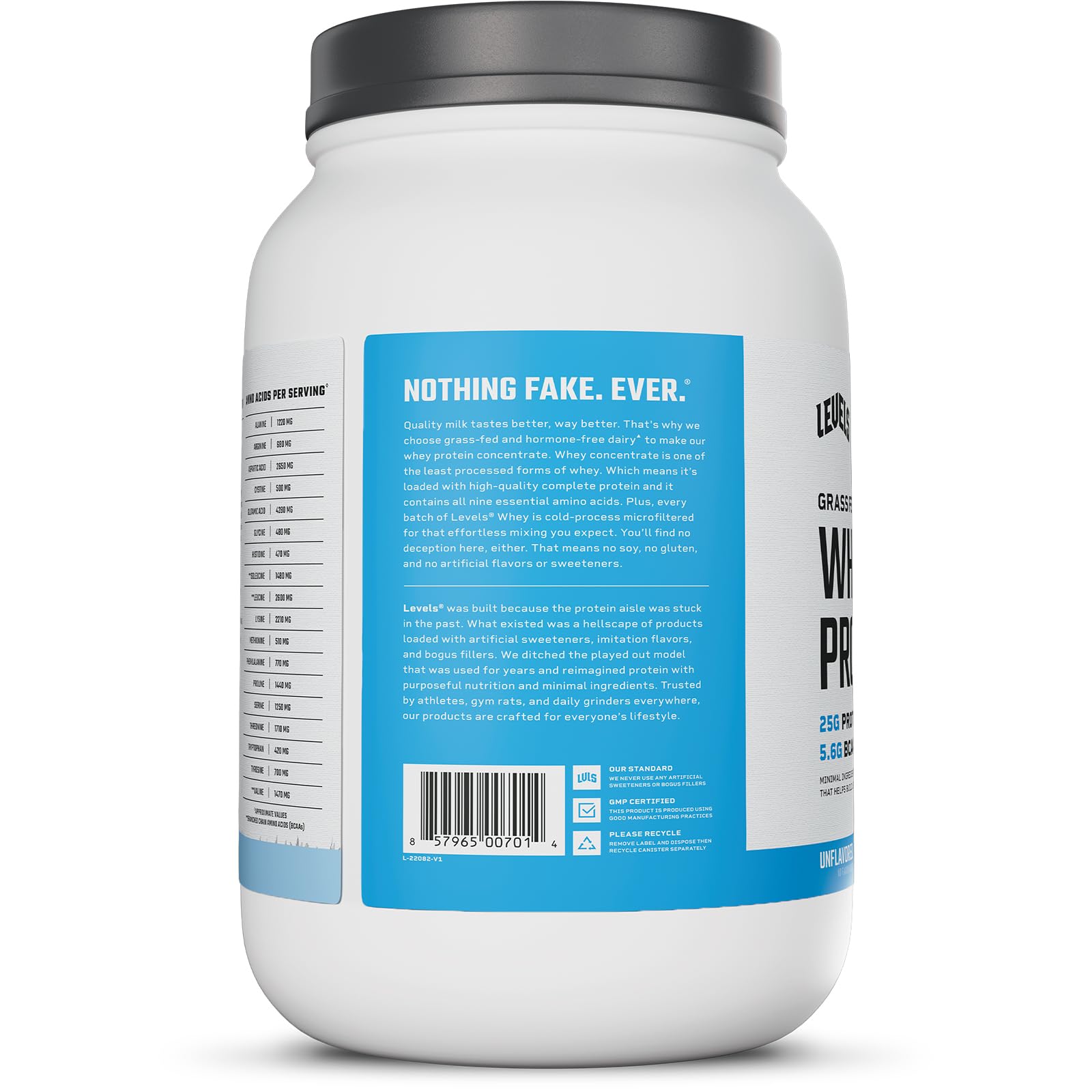 Levels whey protein kitchen-use ideal for baking, smoothies, and snacks.