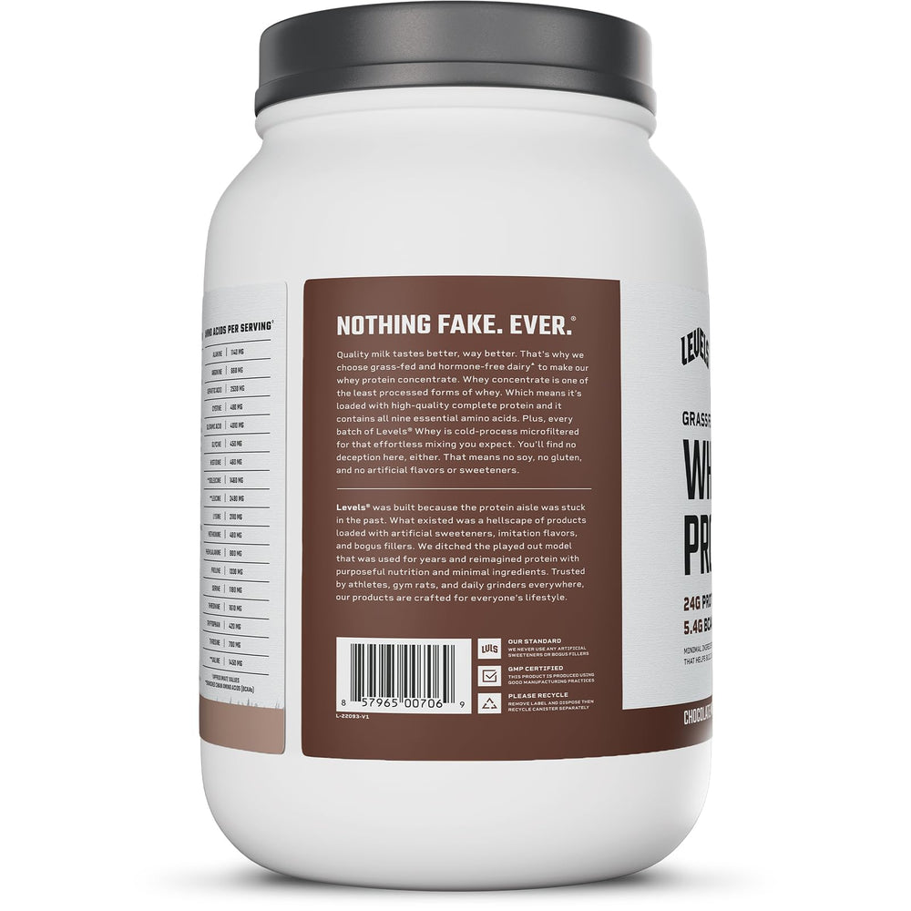 Levels whey shake being prepared in a cup for quick daily nutrition.