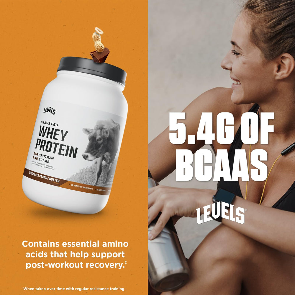 Shaker cup with Levels Whey blended into a creamy shake.