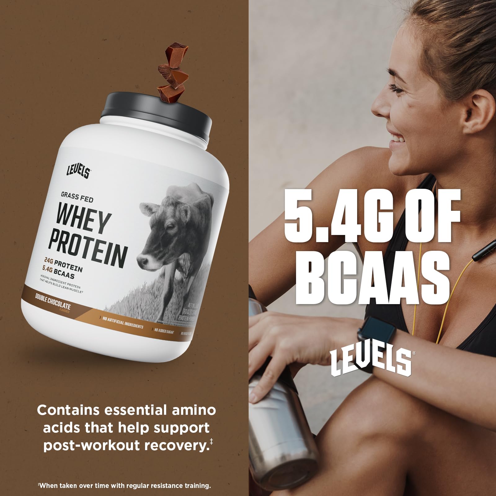 Levels whey shaker ready for quick protein mixes.