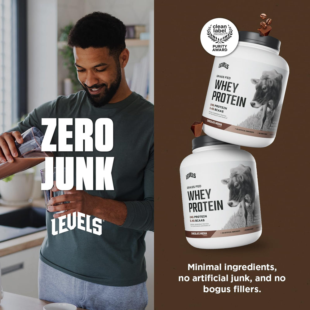 Levels Whey USA made label emphasizes quality and safety